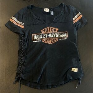 Harley-Davidson Kids Dark Blue Tee with Orange Accents